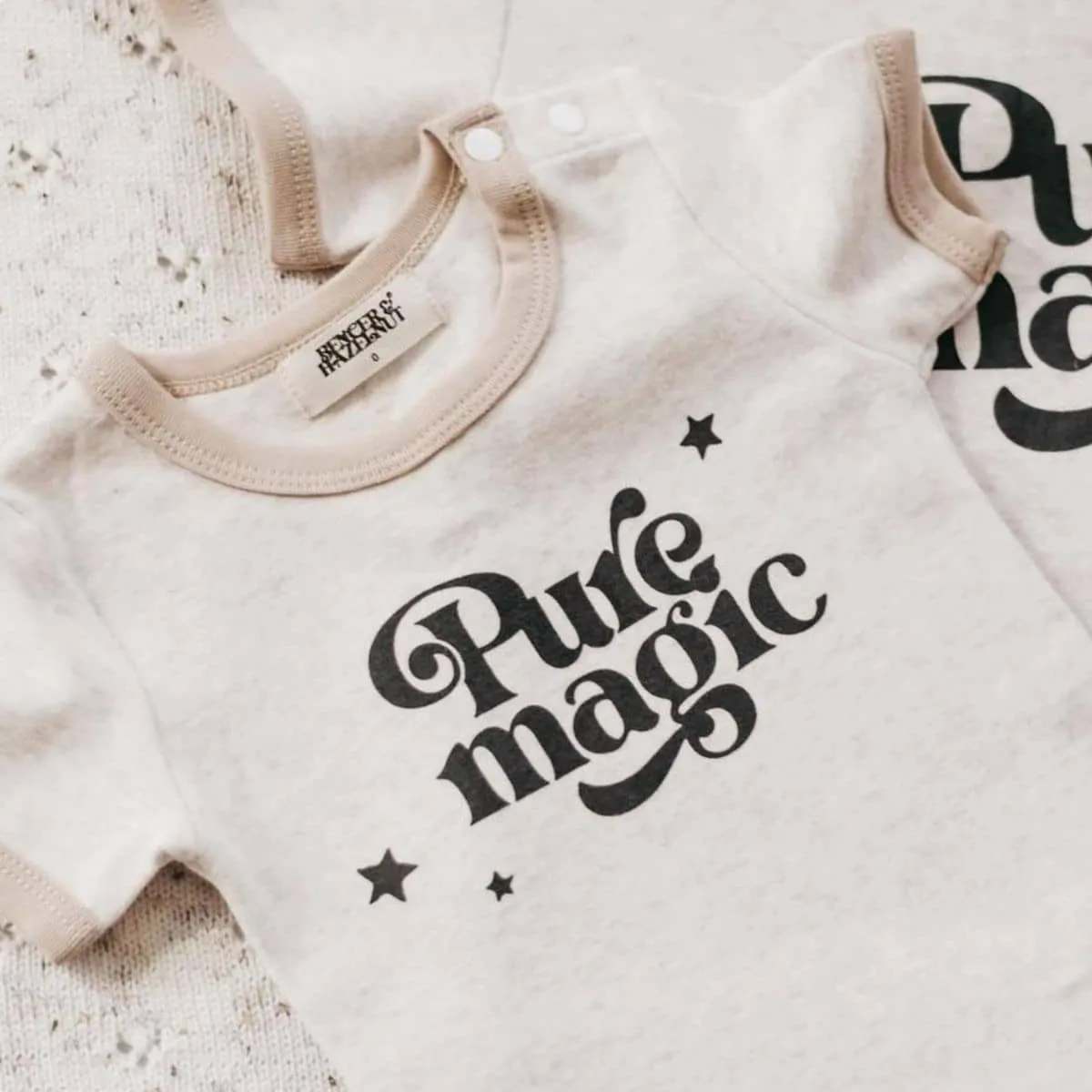 Bencer & Hazelnut Short Sleeve Bodysuit - Pure Magic - Hazelnut - 0000