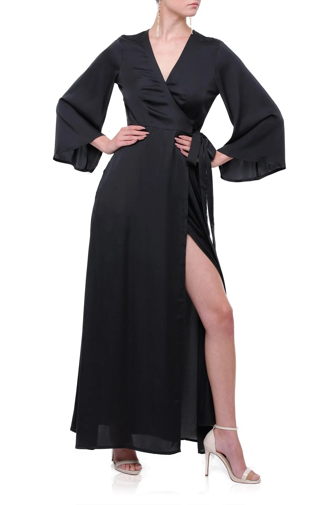 Black Wrap Maxi Dress
