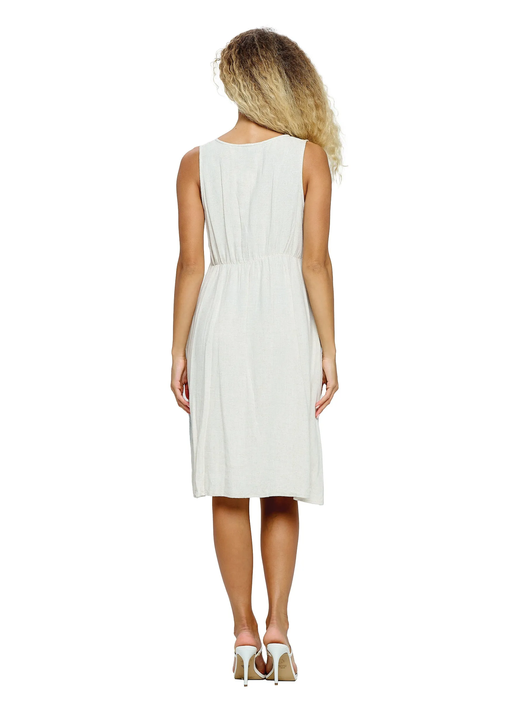 Boho Crinkle Dress Color block