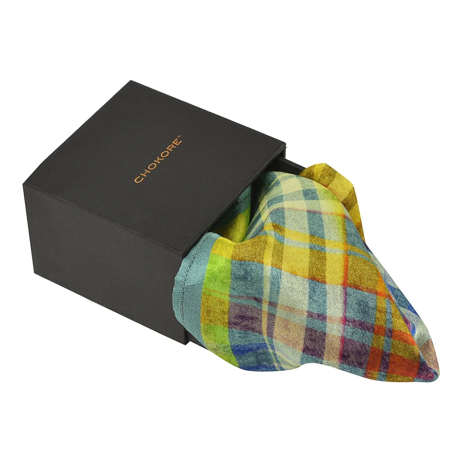 Chokore Multicolor Silk Pocket Square from the Plaids Line