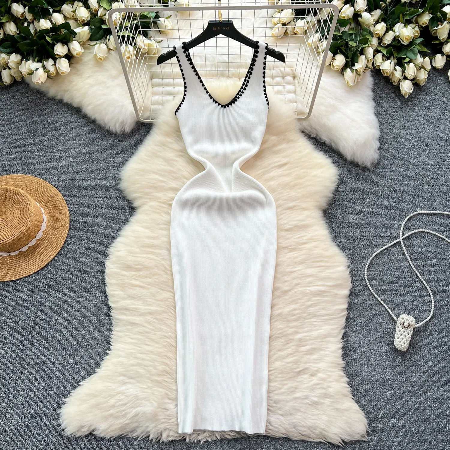 Color Blocking Bodycon Vest Dress