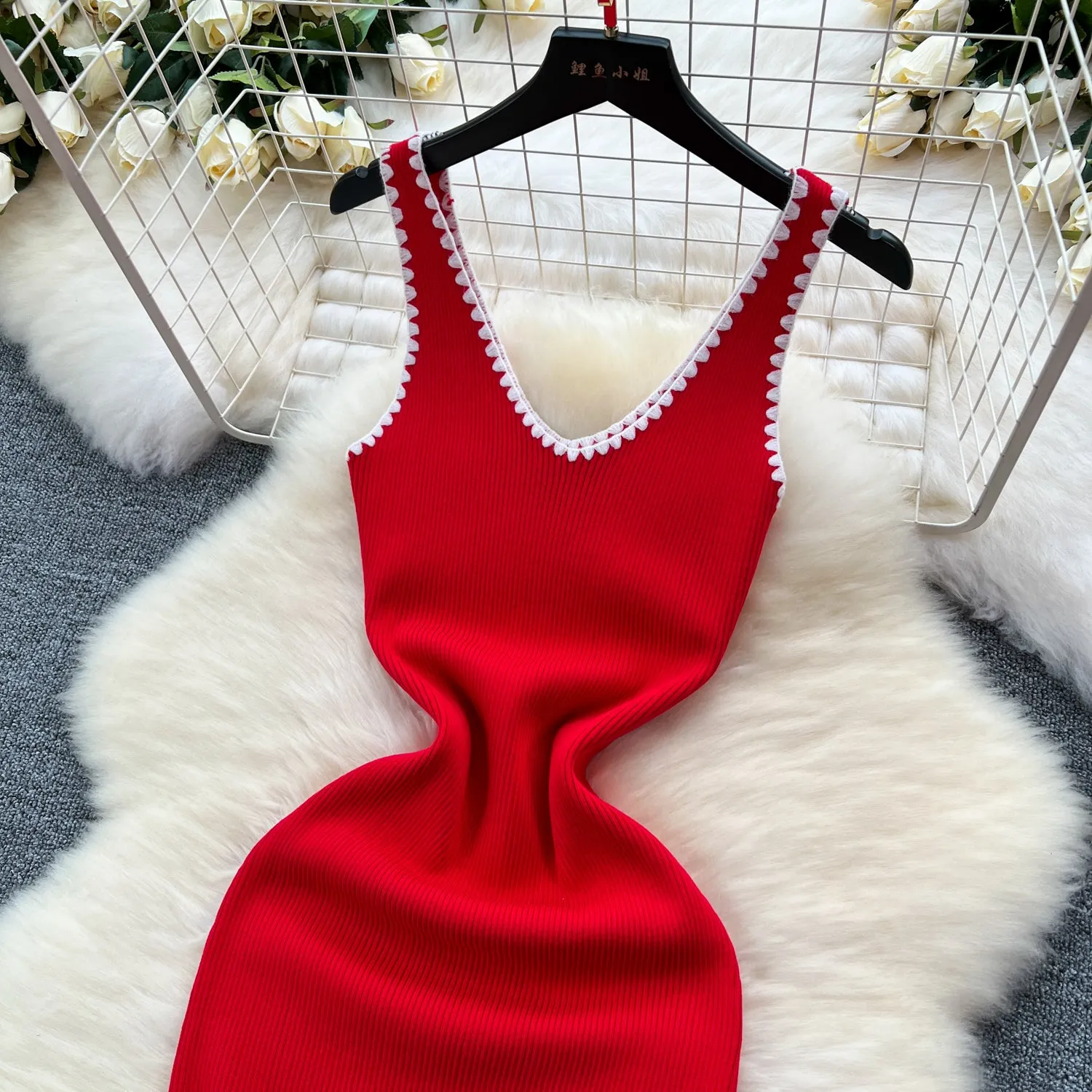 Color Blocking Bodycon Vest Dress