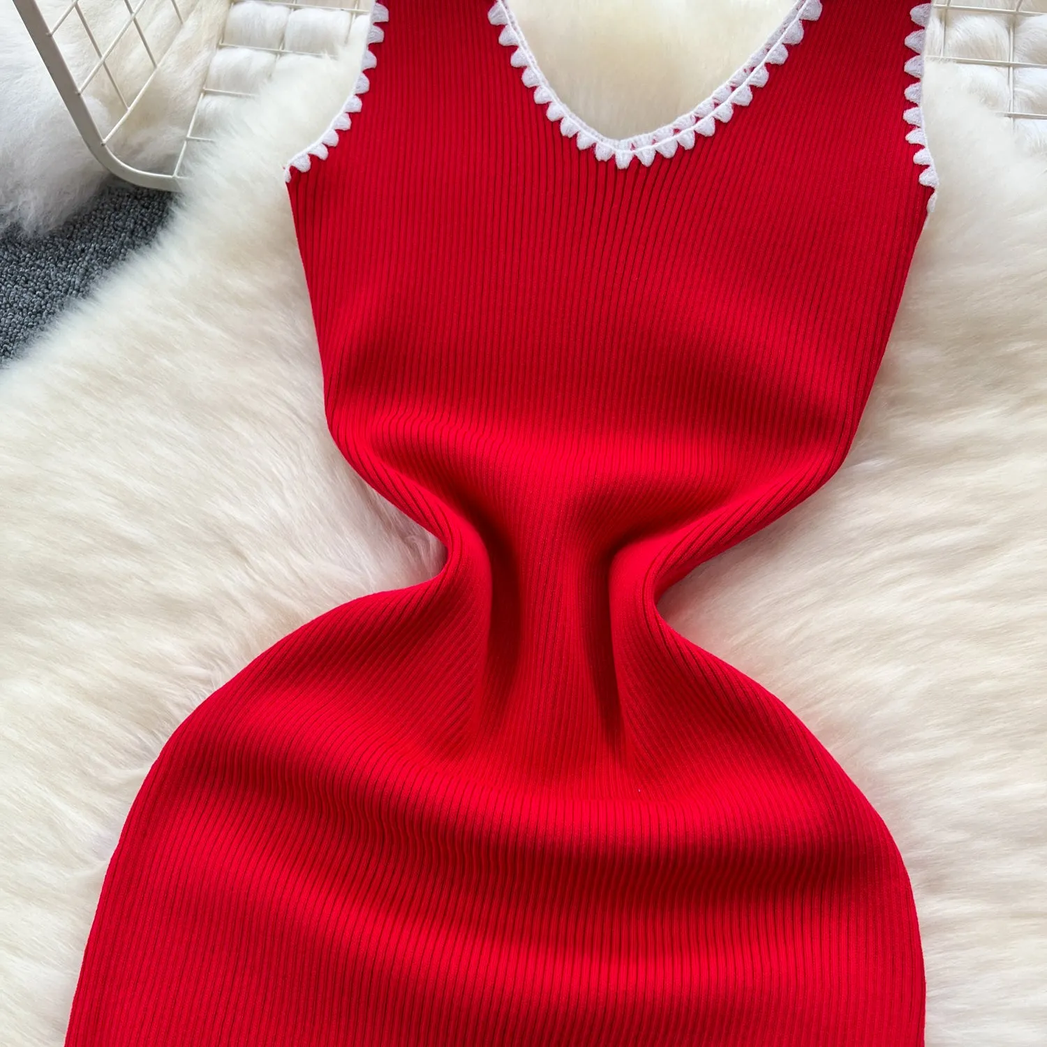 Color Blocking Bodycon Vest Dress
