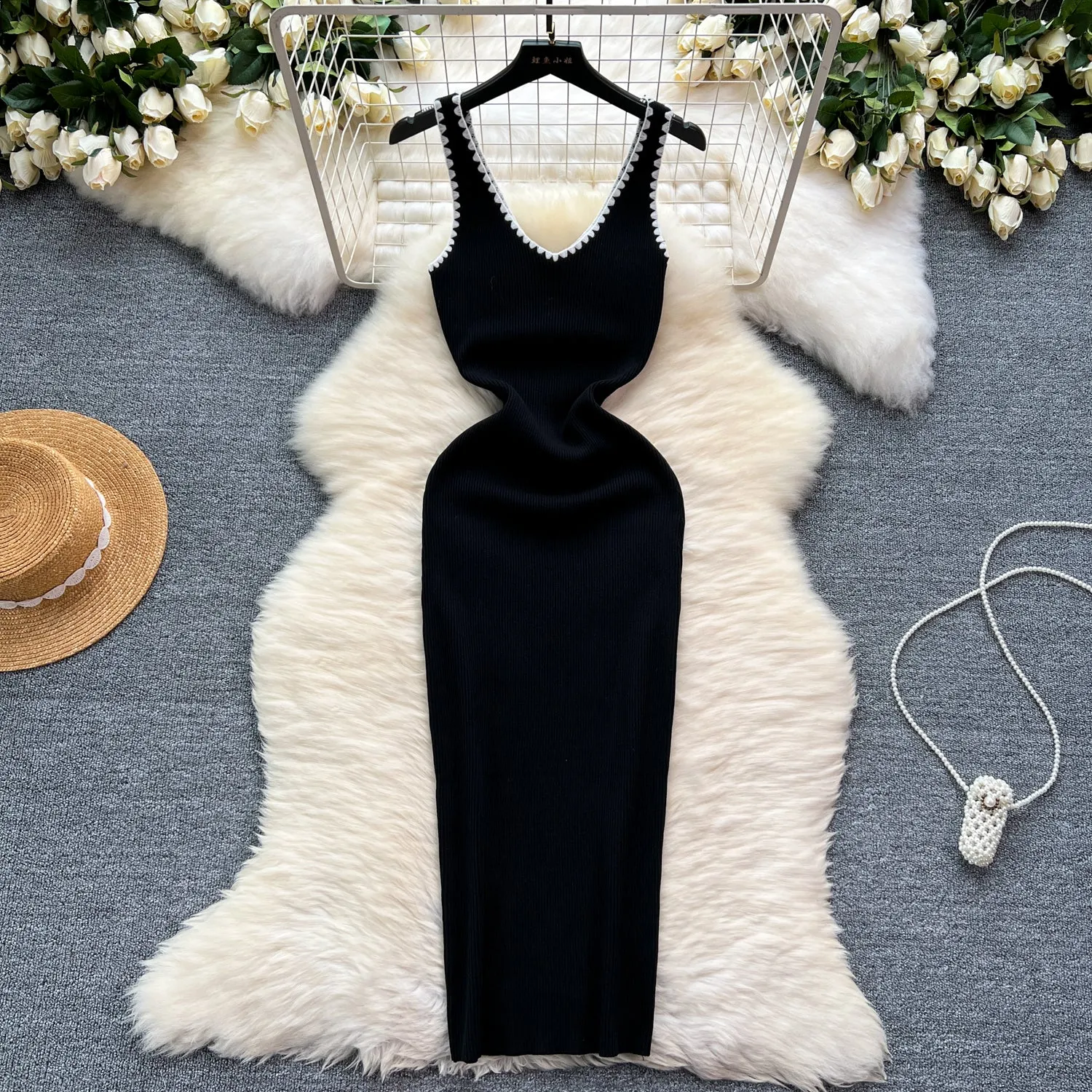 Color Blocking Bodycon Vest Dress