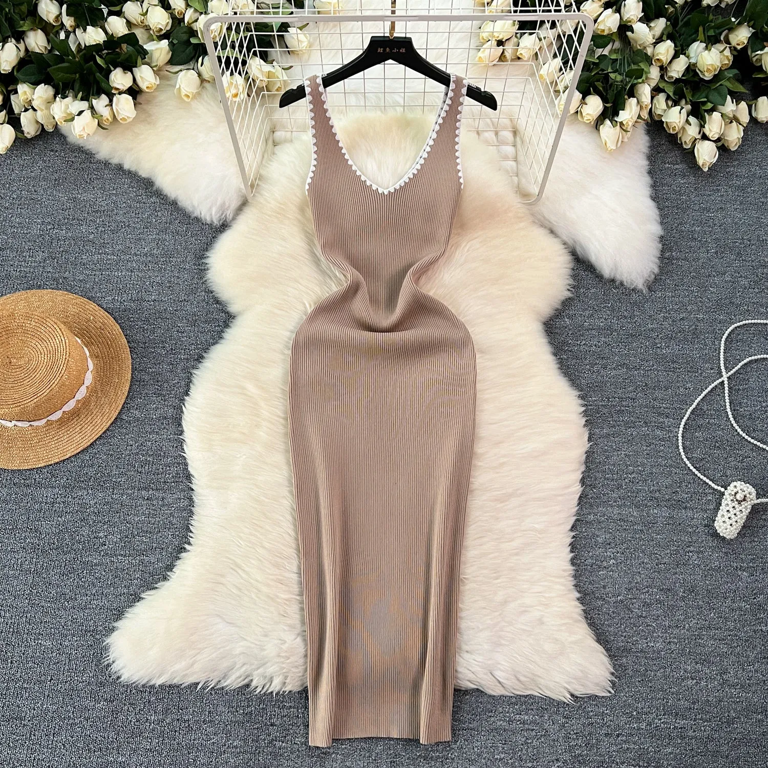Color Blocking Bodycon Vest Dress