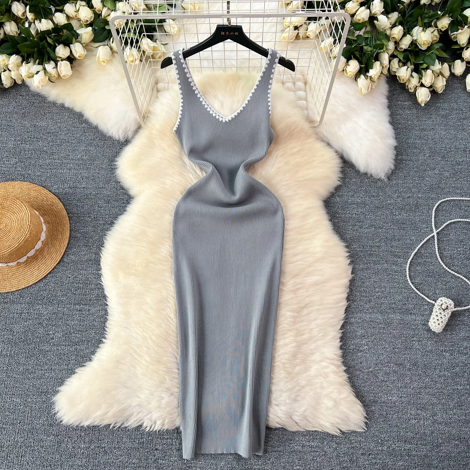 Color Blocking Bodycon Vest Dress