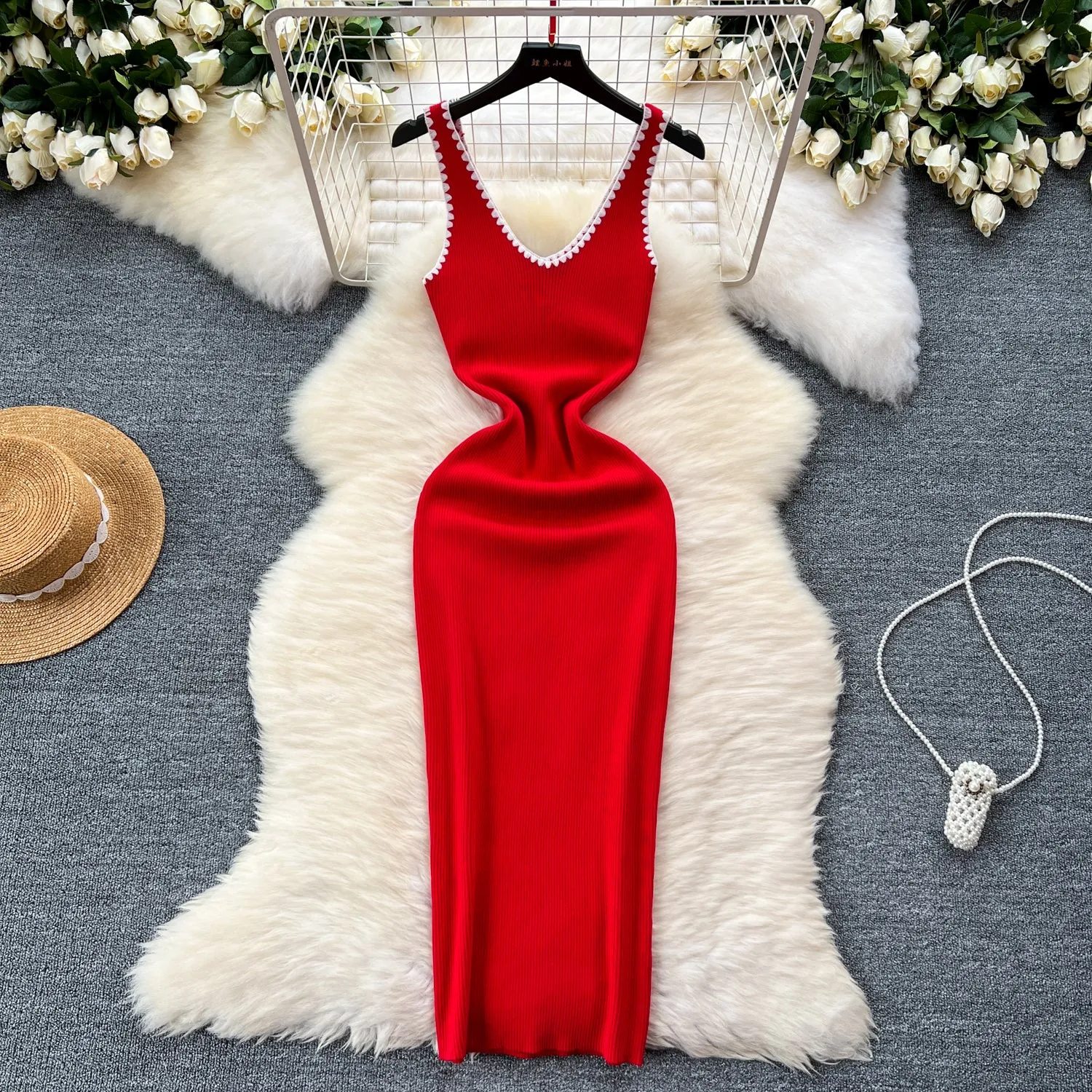 Color Blocking Bodycon Vest Dress