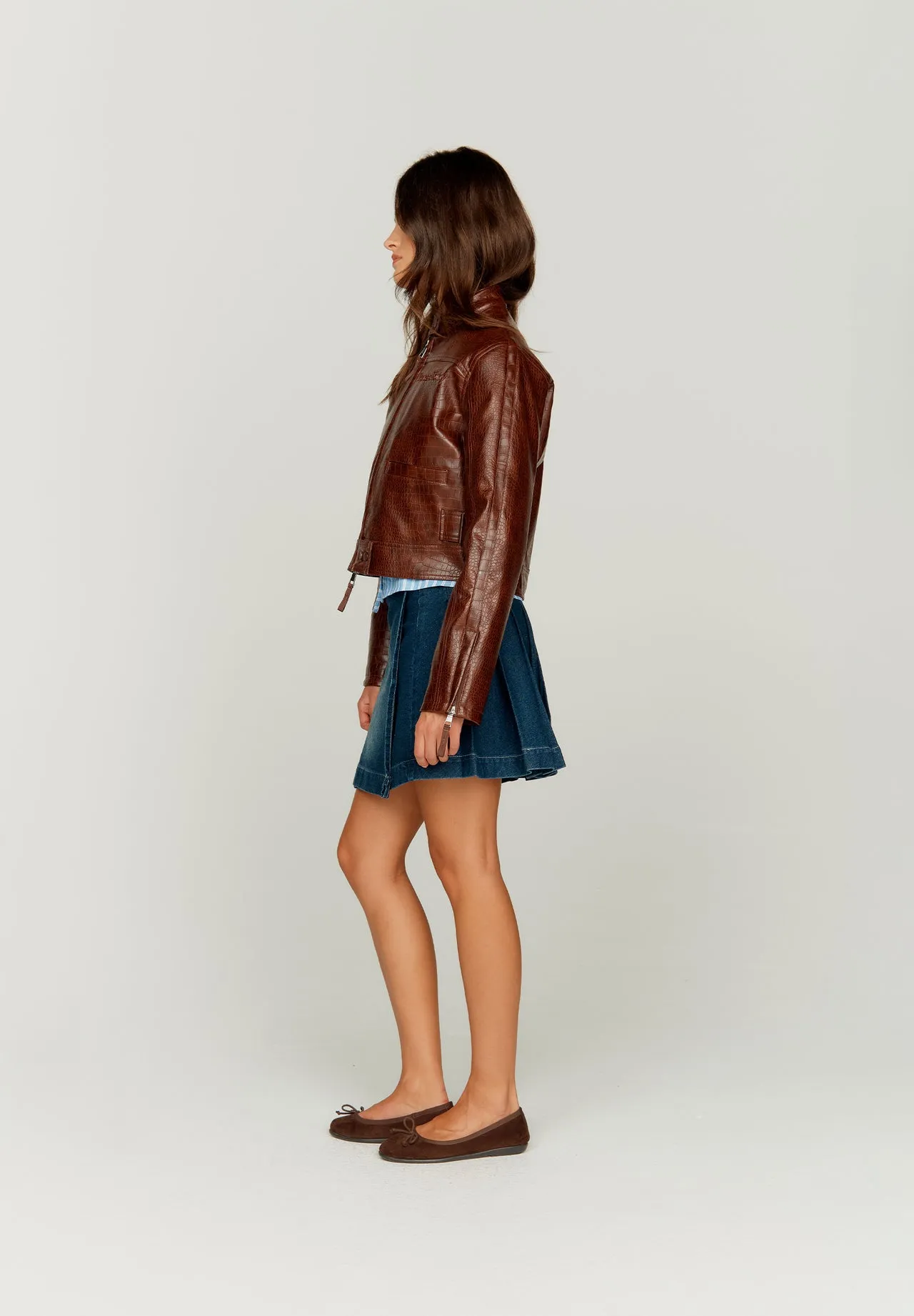 House Of Sunny - Take A Trip Mini Racer Jacket Chocolate