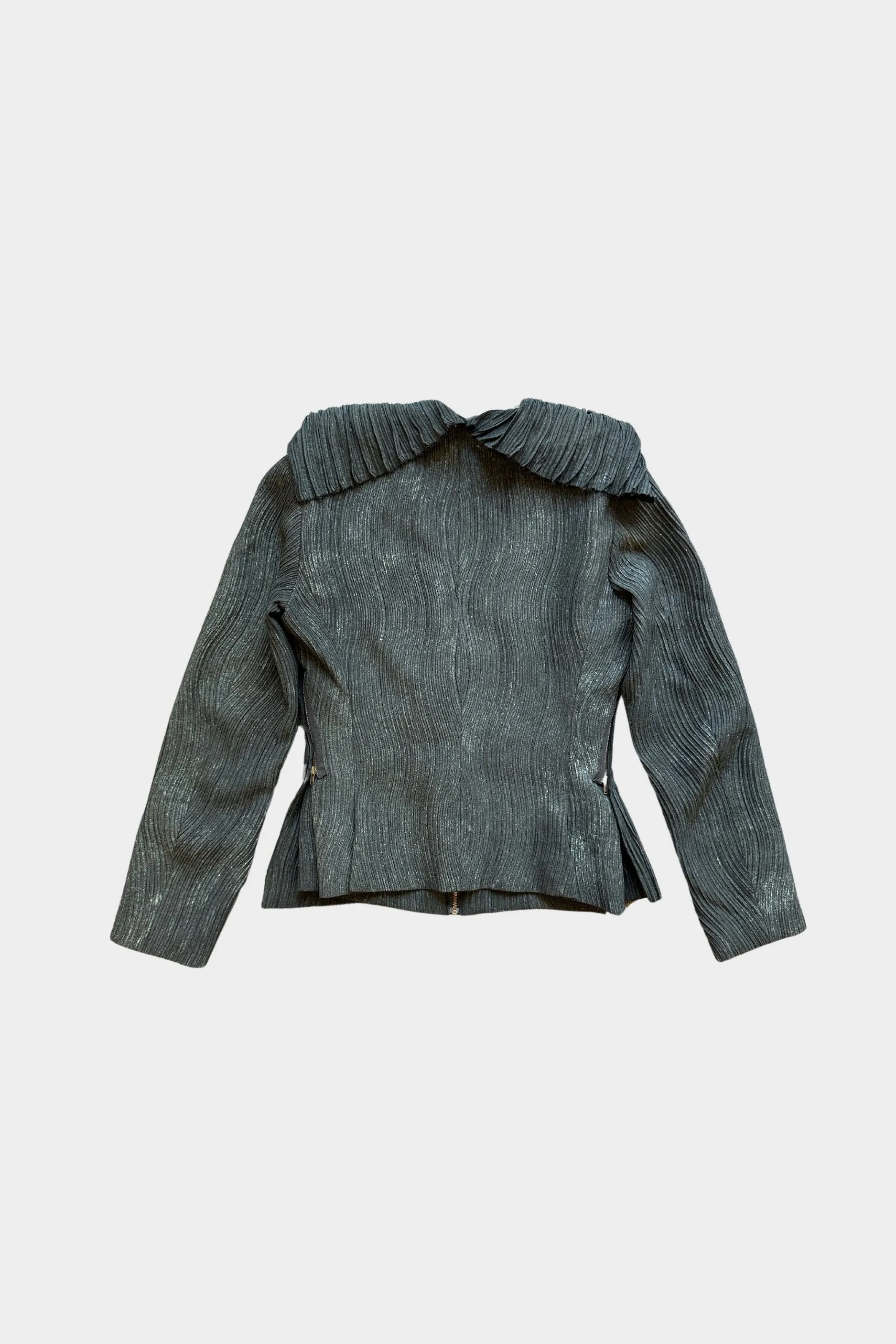 Issey Miyake Avant Garde Architectural Pleated Green Jacket