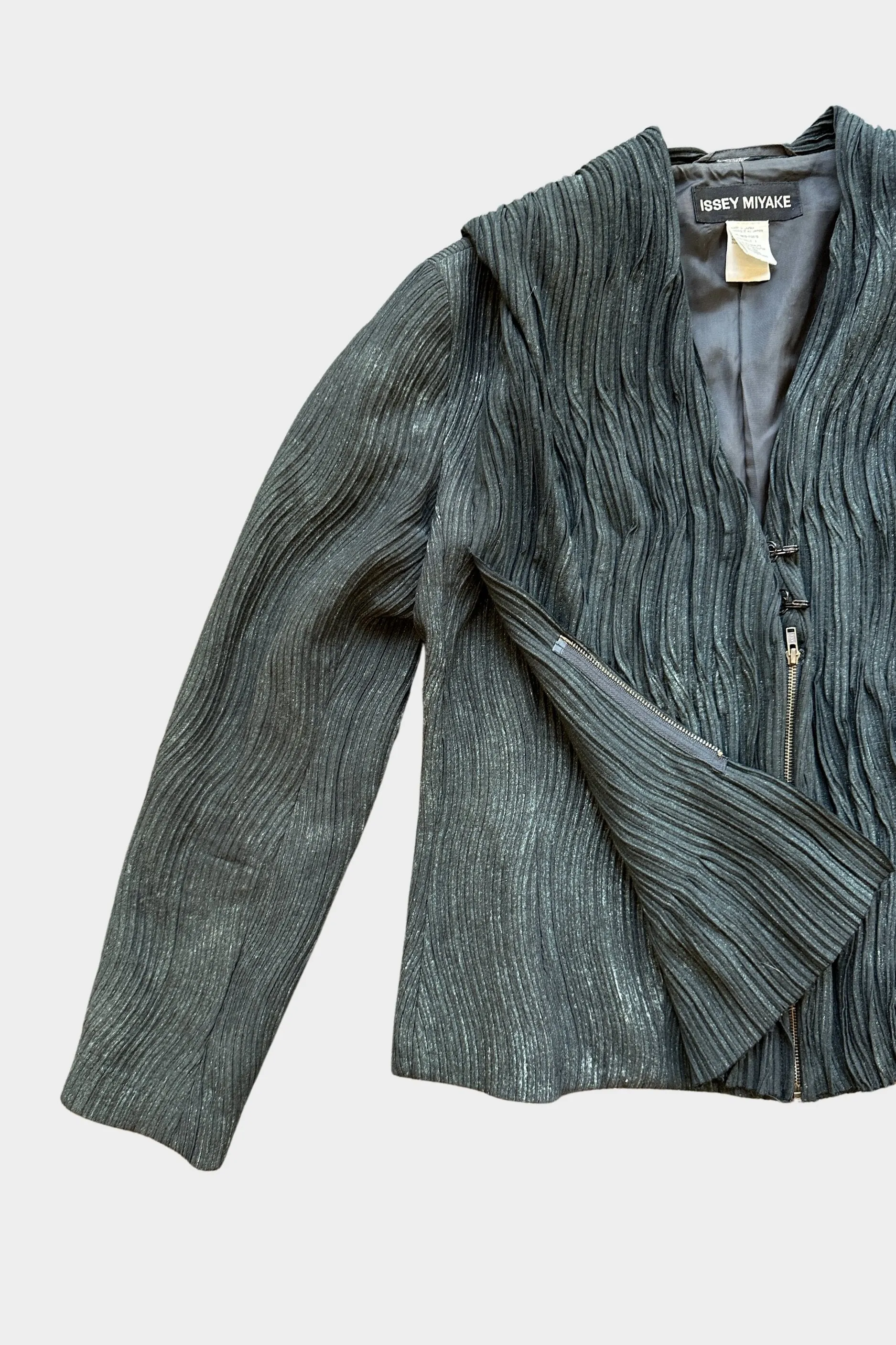 Issey Miyake Avant Garde Architectural Pleated Green Jacket