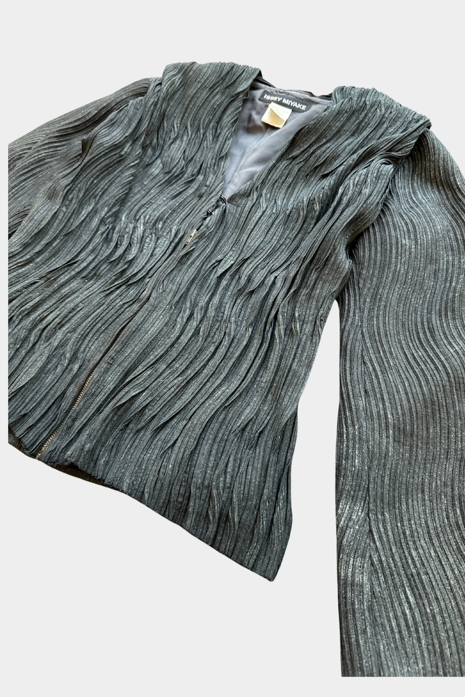 Issey Miyake Avant Garde Architectural Pleated Green Jacket
