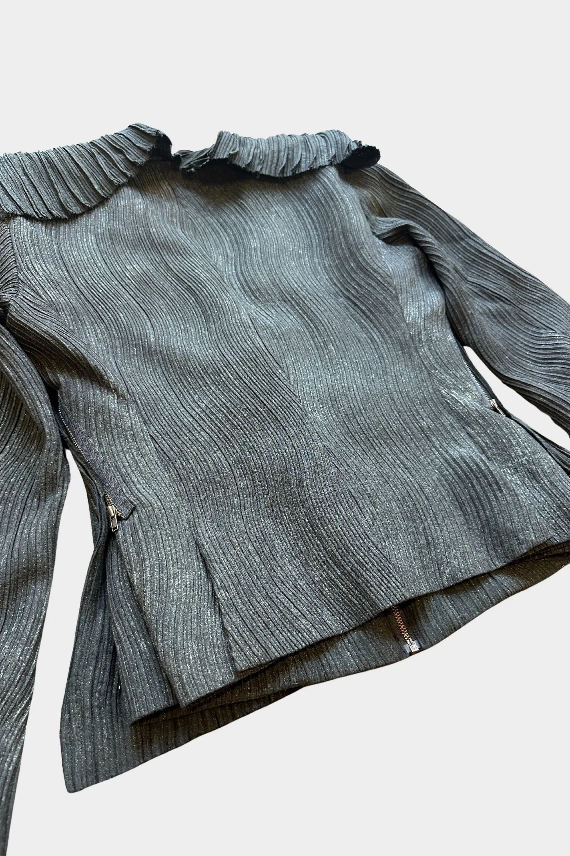 Issey Miyake Avant Garde Architectural Pleated Green Jacket