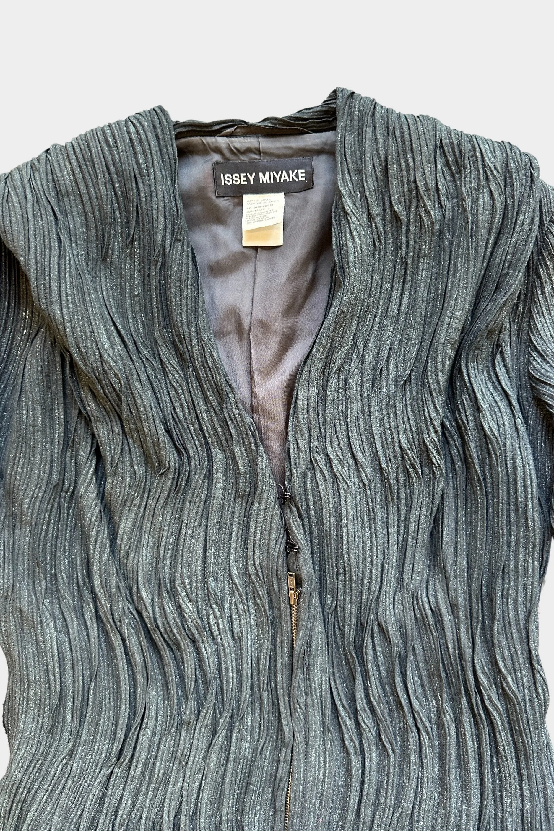 Issey Miyake Avant Garde Architectural Pleated Green Jacket