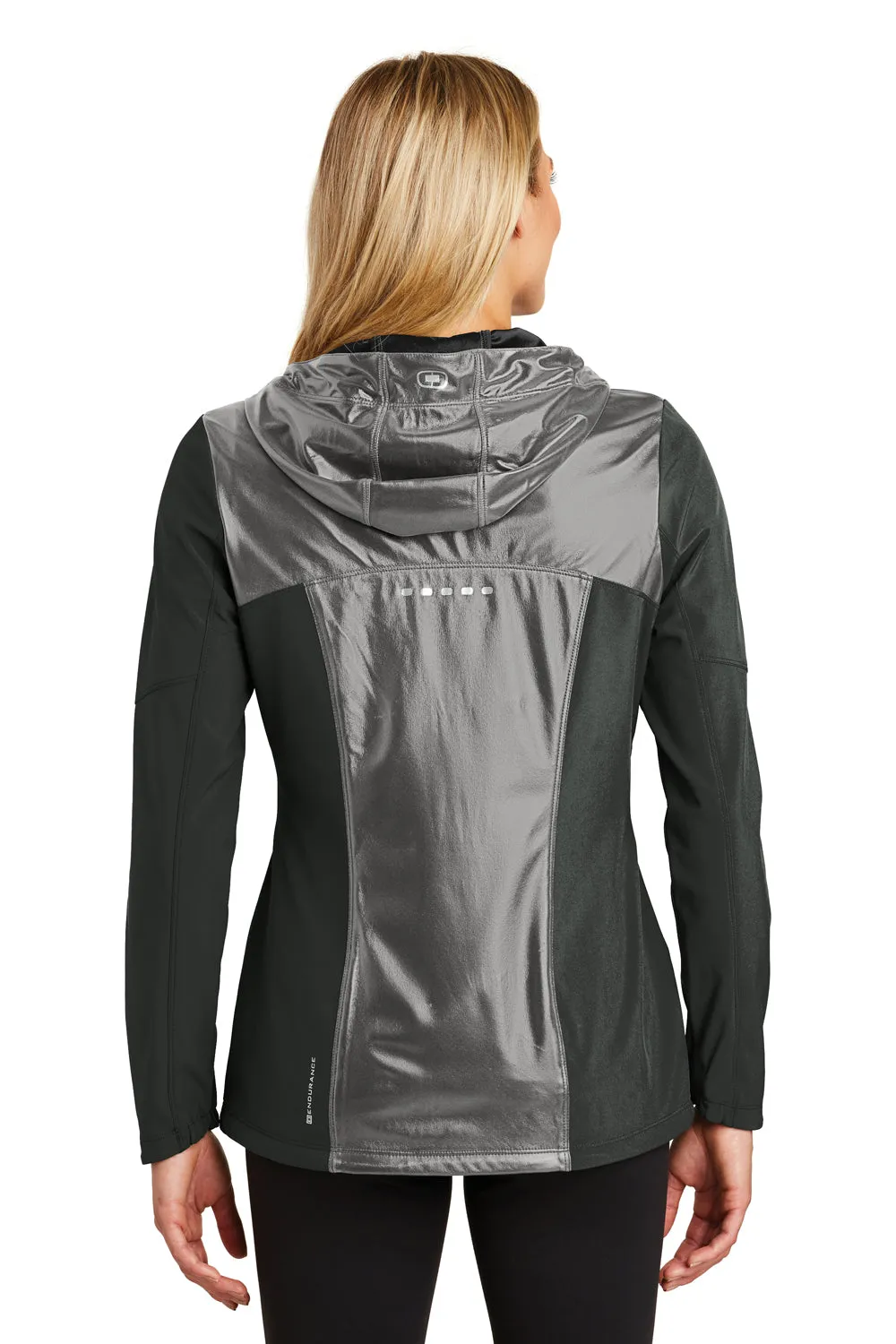 Ogio Womens Endurance Liquid Wind & Water Resistant Full Zip Hooded Jacket - Blacktop - Closeout