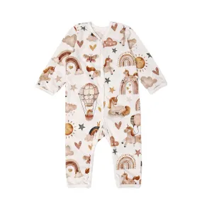 Organic Cotton Long Sleeve Snap Front Bodysuit