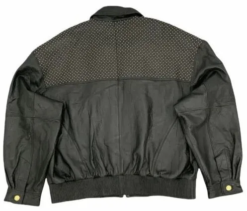 Pelle Pelle Marc Buchanan Gold Studded Style Black Leather Jacket