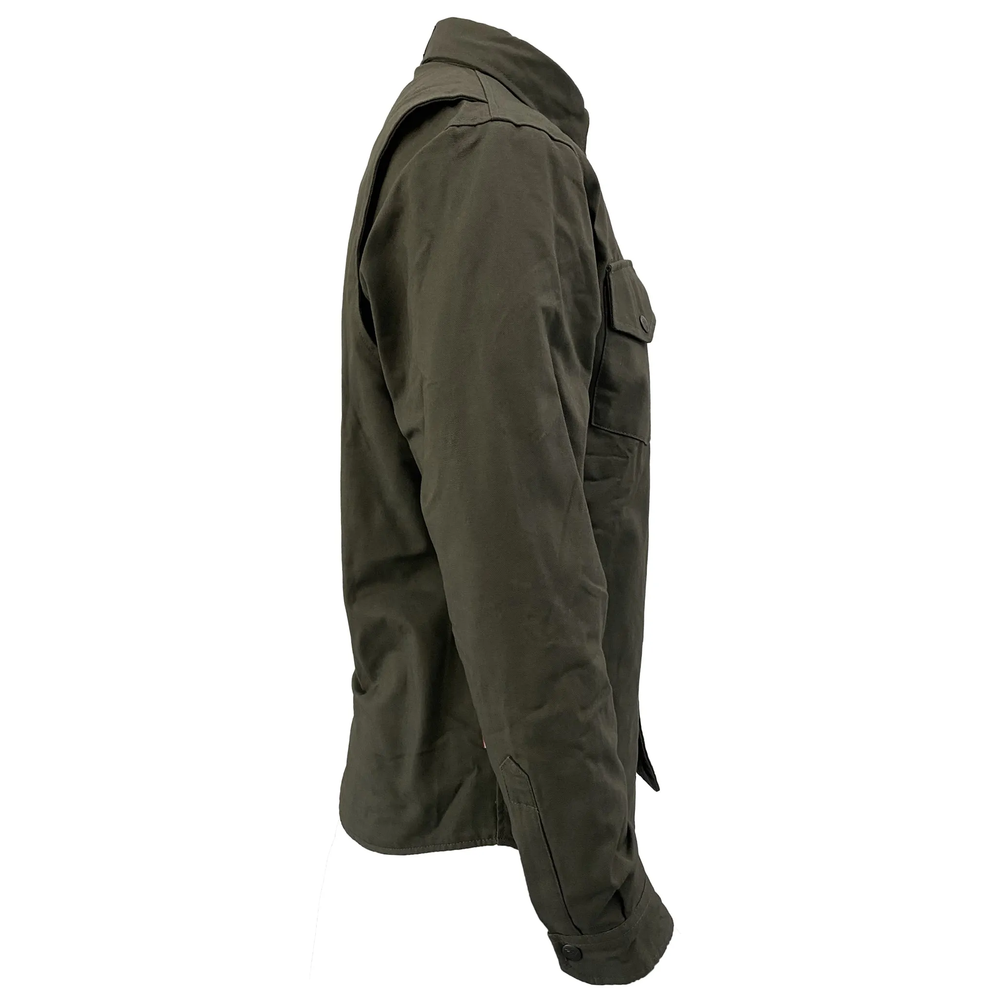 Protective Canvas Jacket for Men - Army Green with Pads