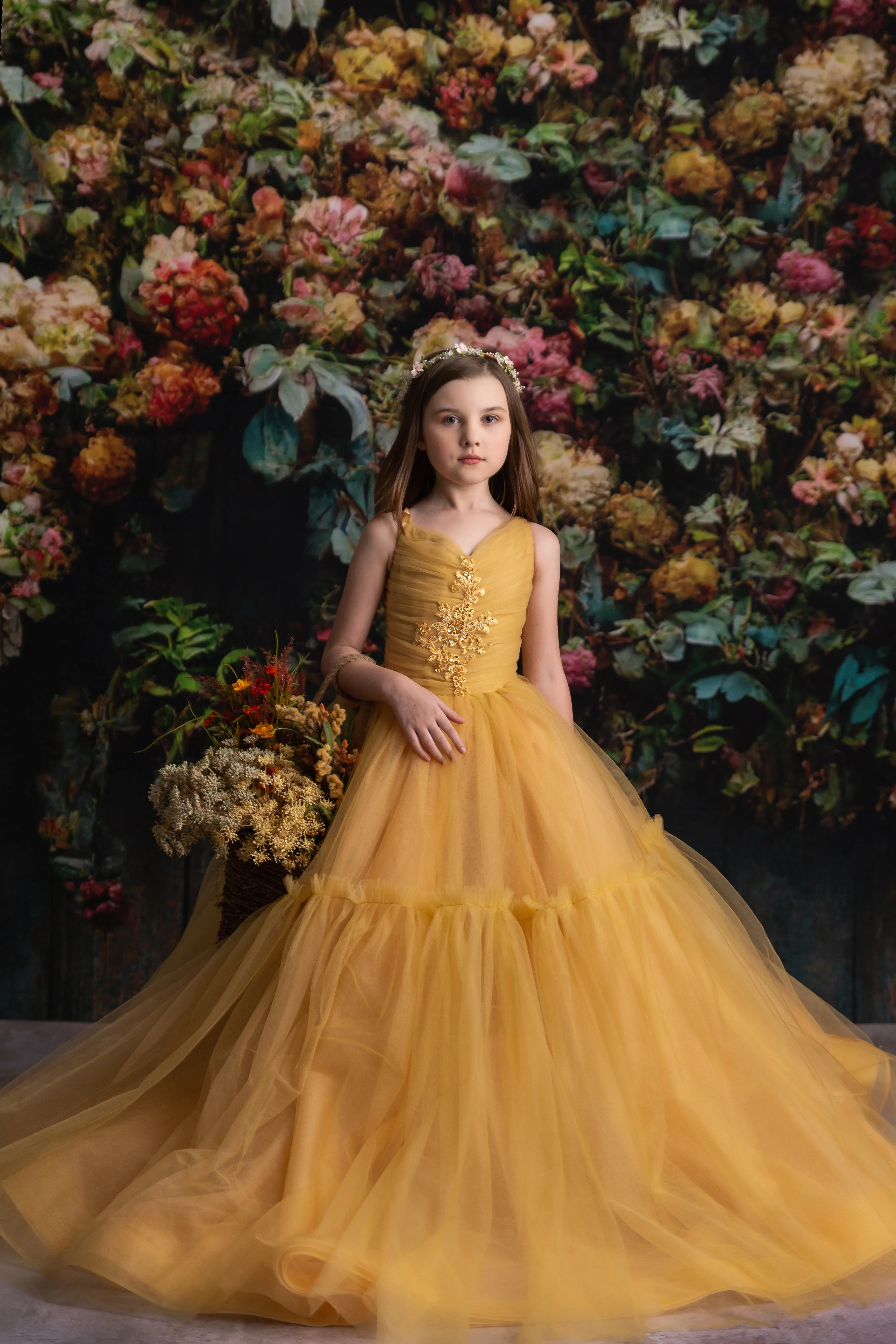 "Frenchie" -  Golden Hour Floor Length ( 7 Year - Petite 9 Year)