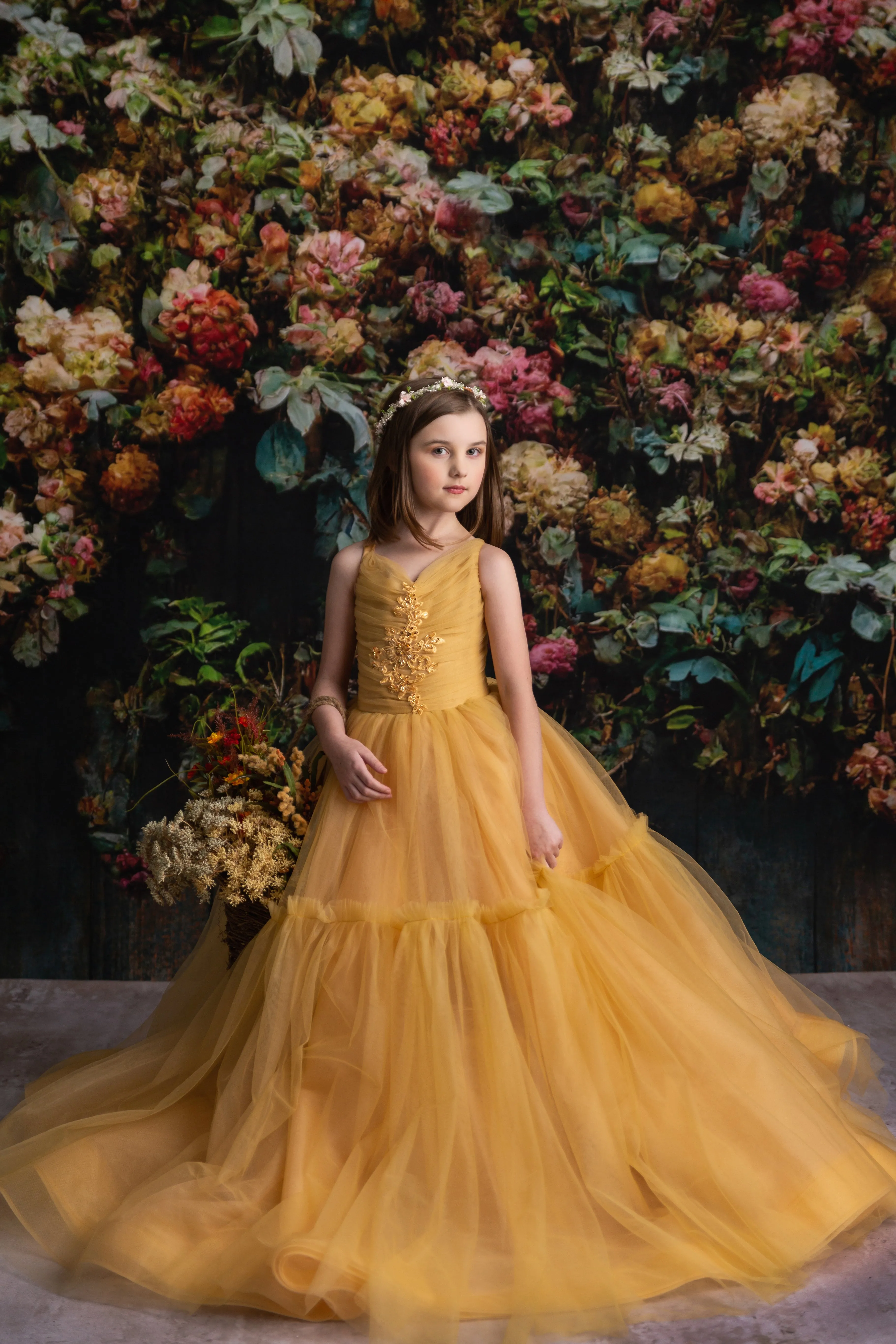 "Frenchie" -  Golden Hour Floor Length ( 7 Year - Petite 9 Year)