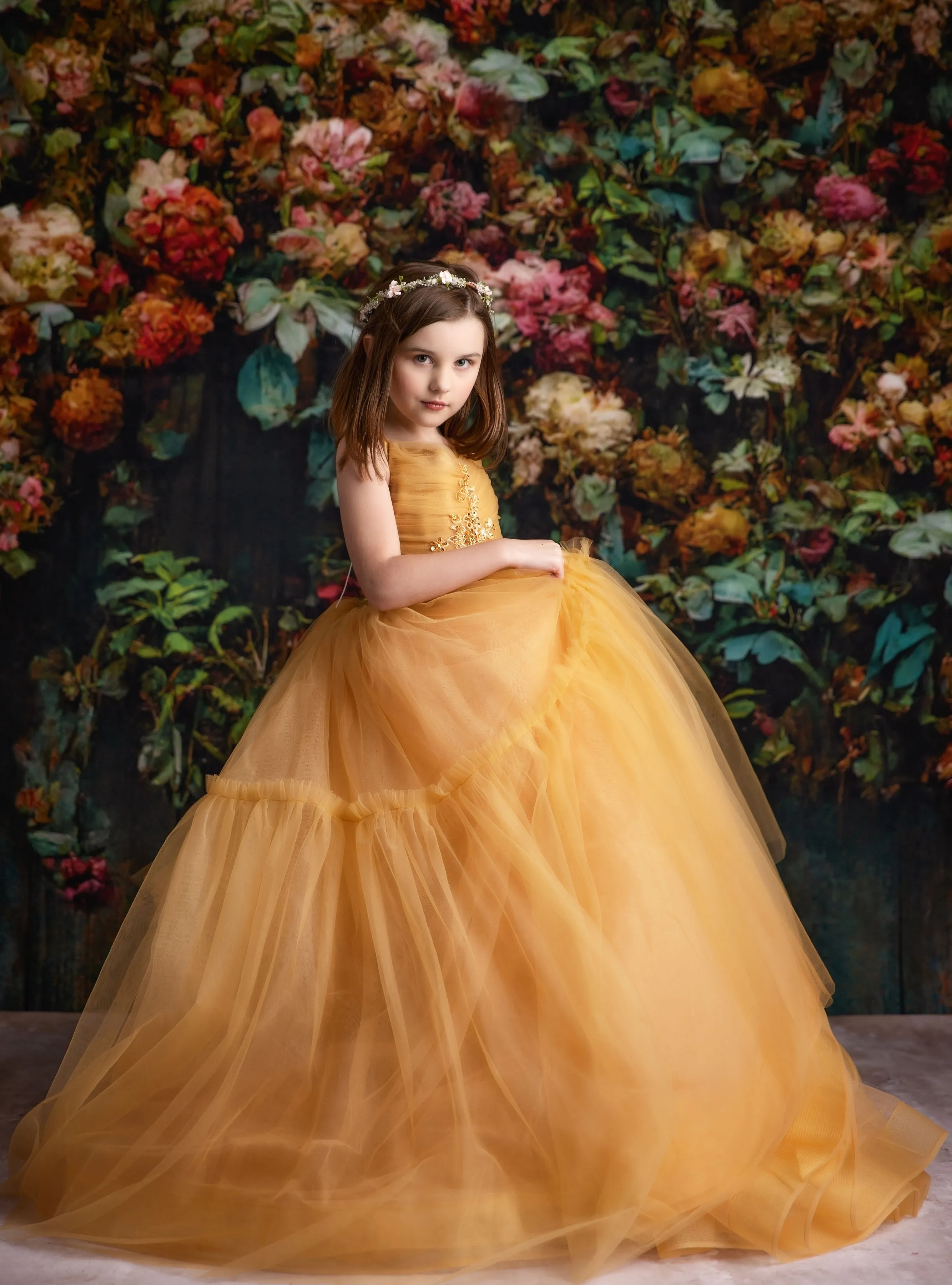 "Frenchie" -  Golden Hour Floor Length ( 7 Year - Petite 9 Year)