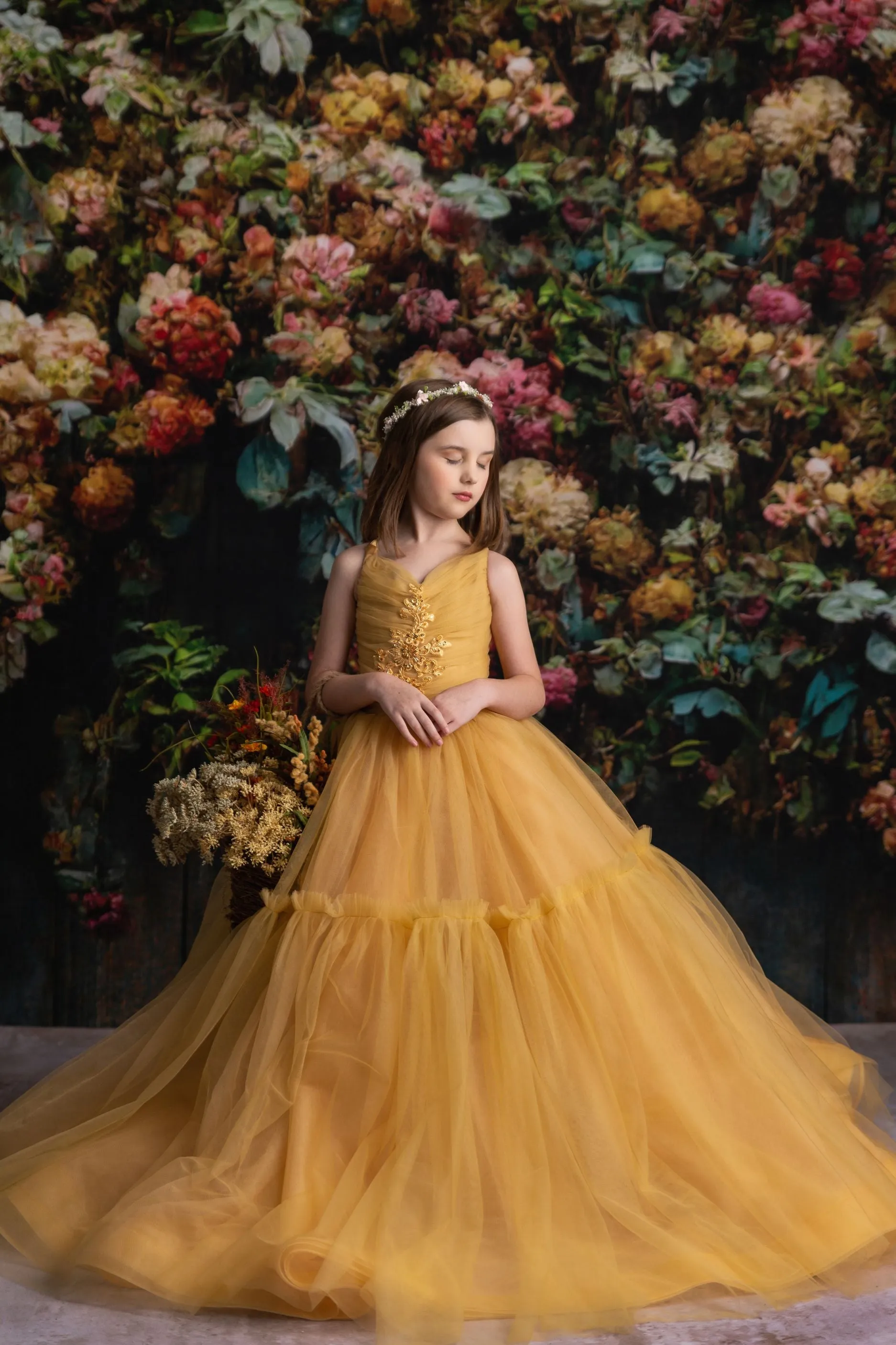 "Frenchie" -  Golden Hour Floor Length ( 7 Year - Petite 9 Year)