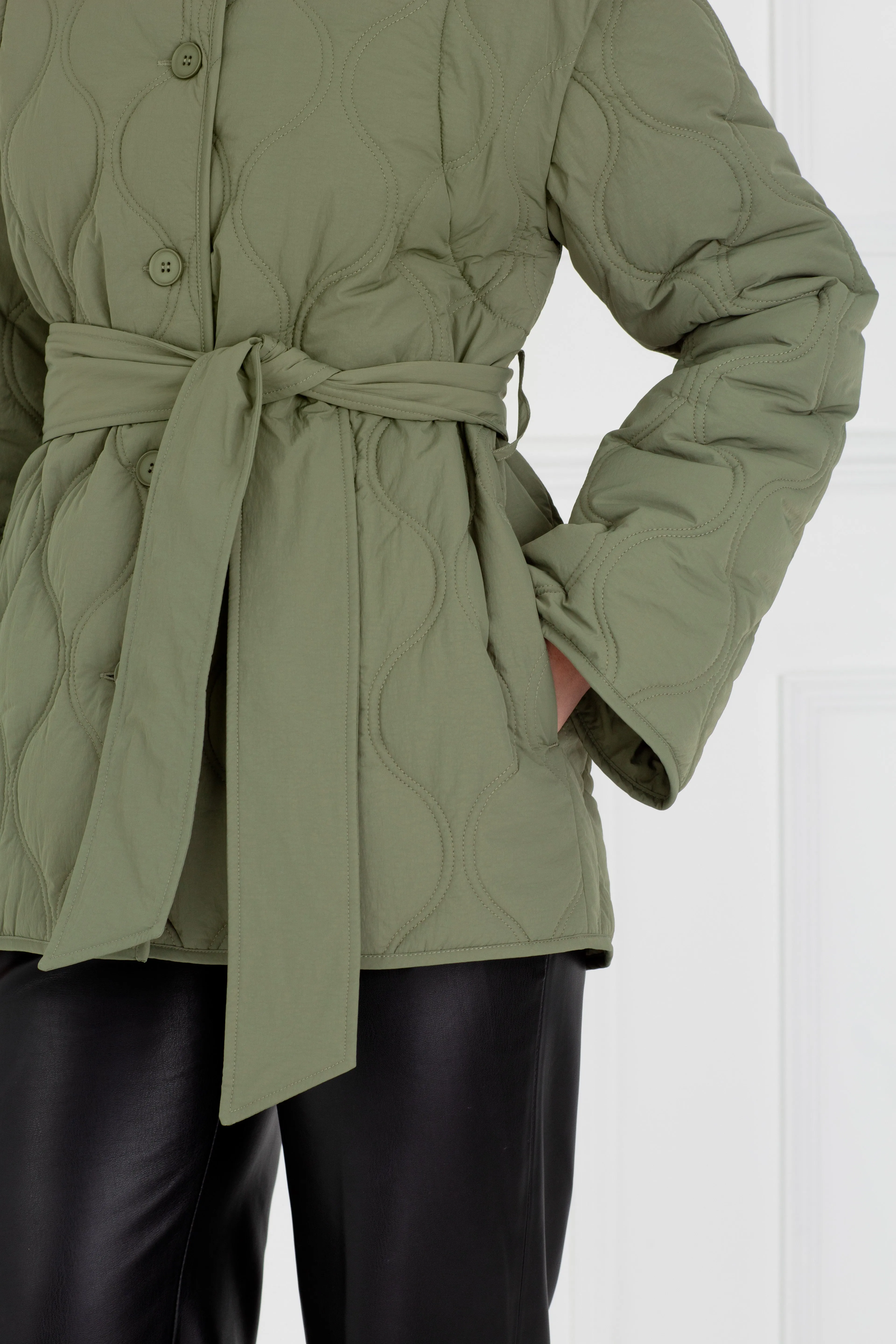 "The Nicola" - Quilted Gilet Jacket (Khaki)