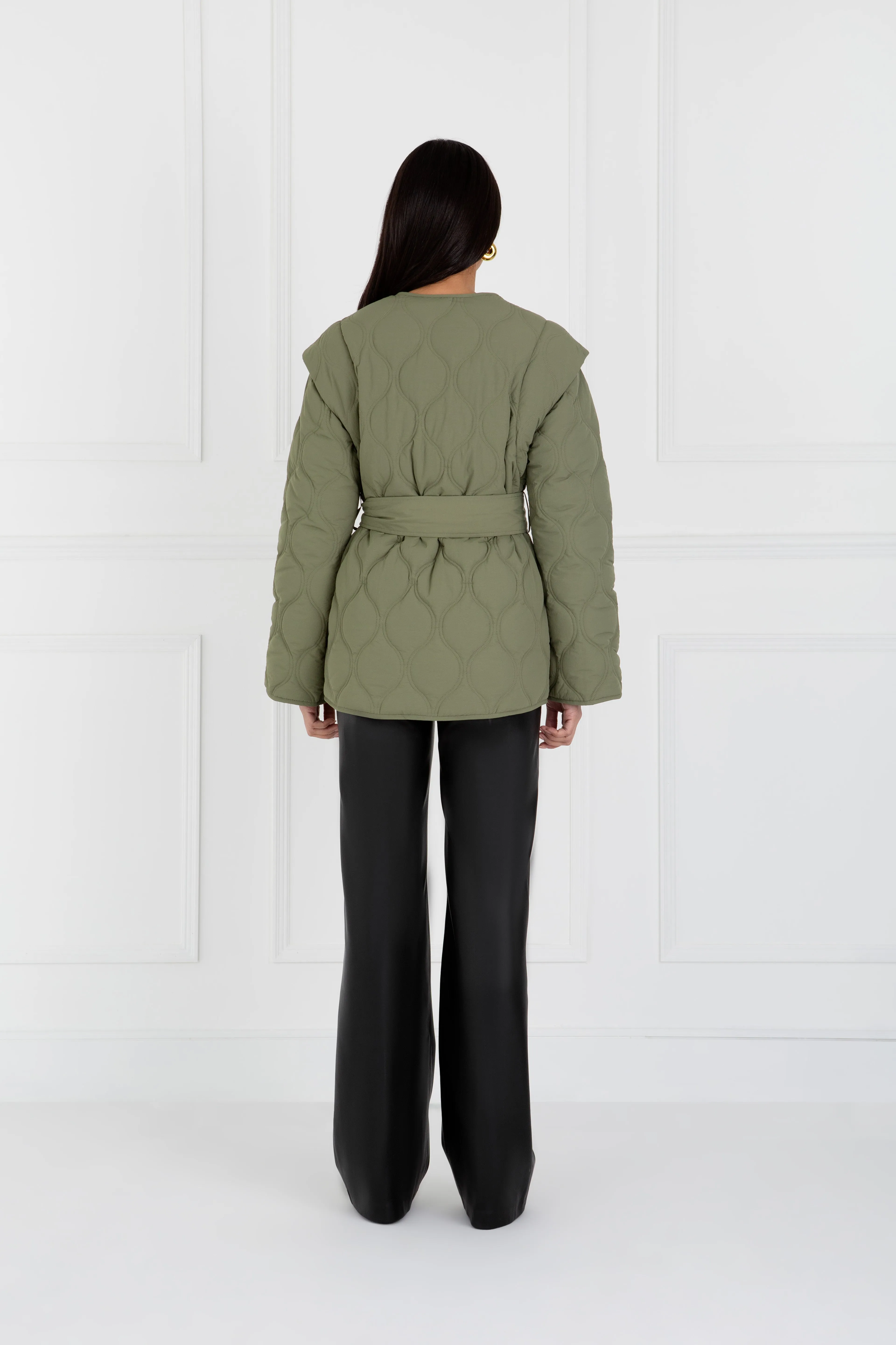 "The Nicola" - Quilted Gilet Jacket (Khaki)