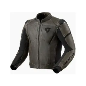 Revit Parallax Leather Jacket Black / Olive