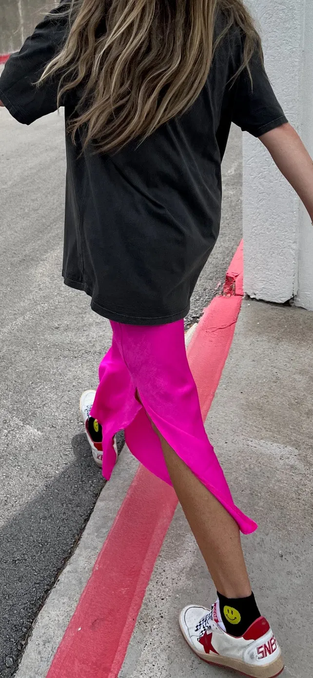 Satin Midi Skirt