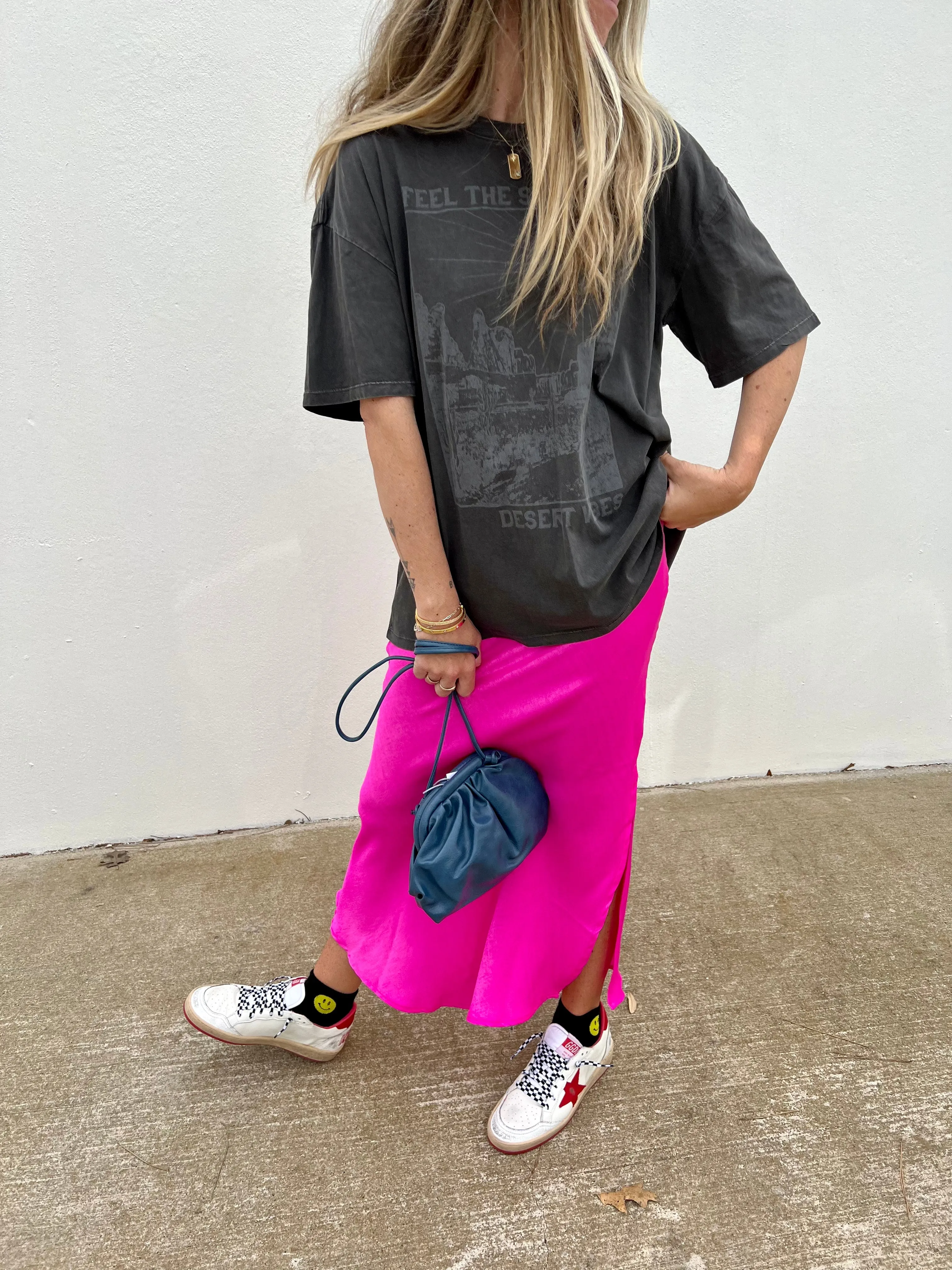 Satin Midi Skirt