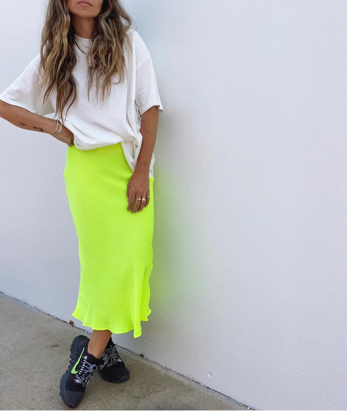 Satin Midi Skirt