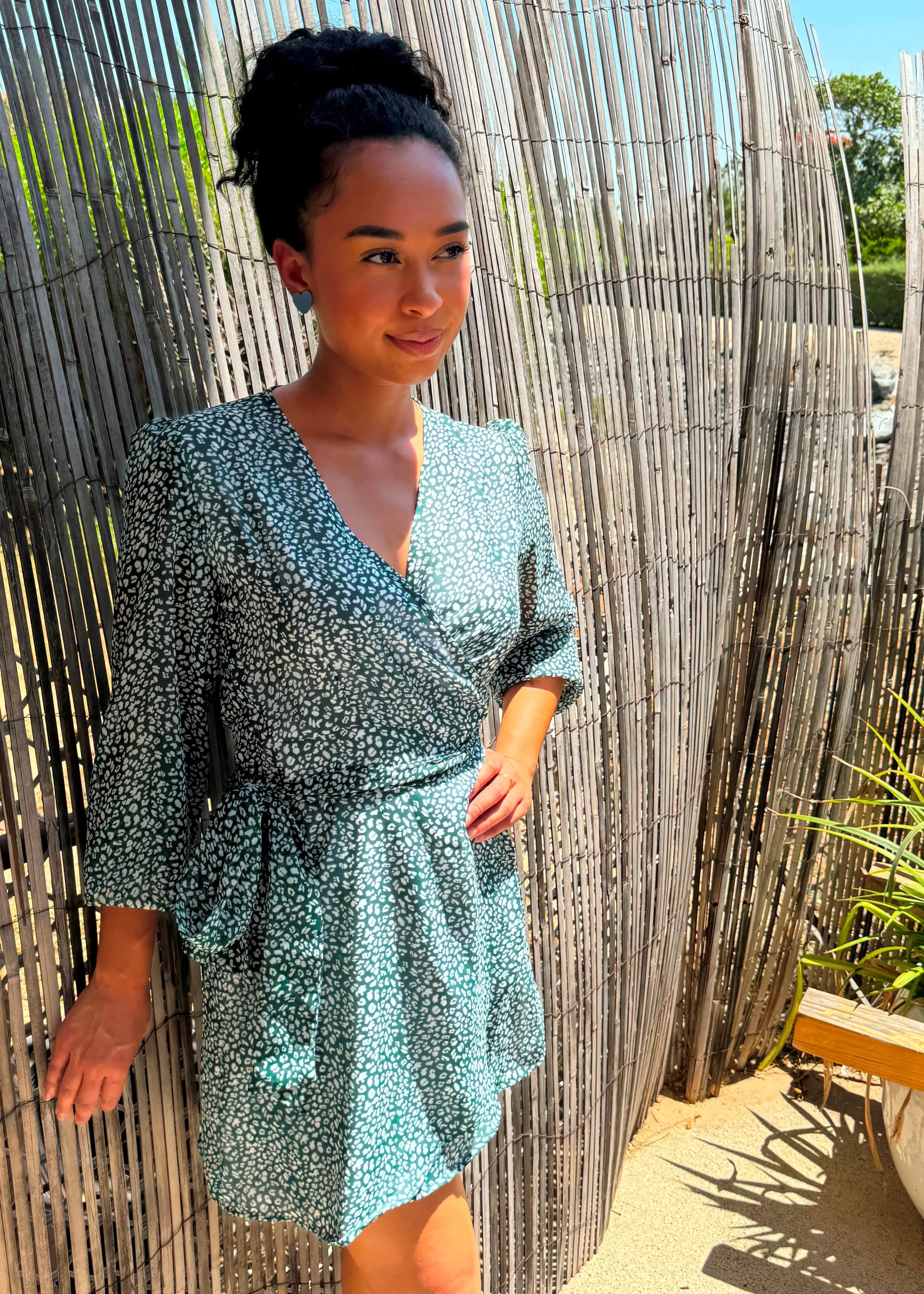 The Perfect Little Wrap Dress - Clover Leopard