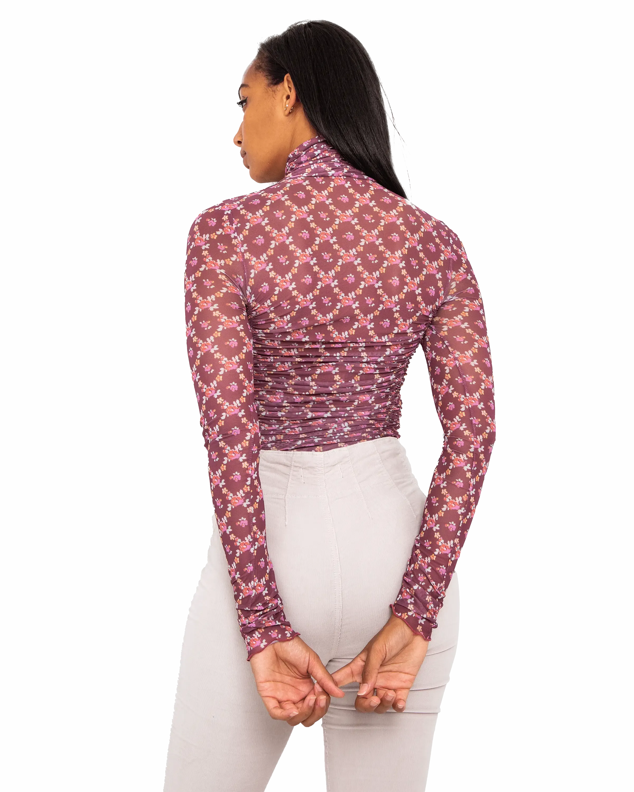Under It All Printed Bodysuit in Garnet Combo