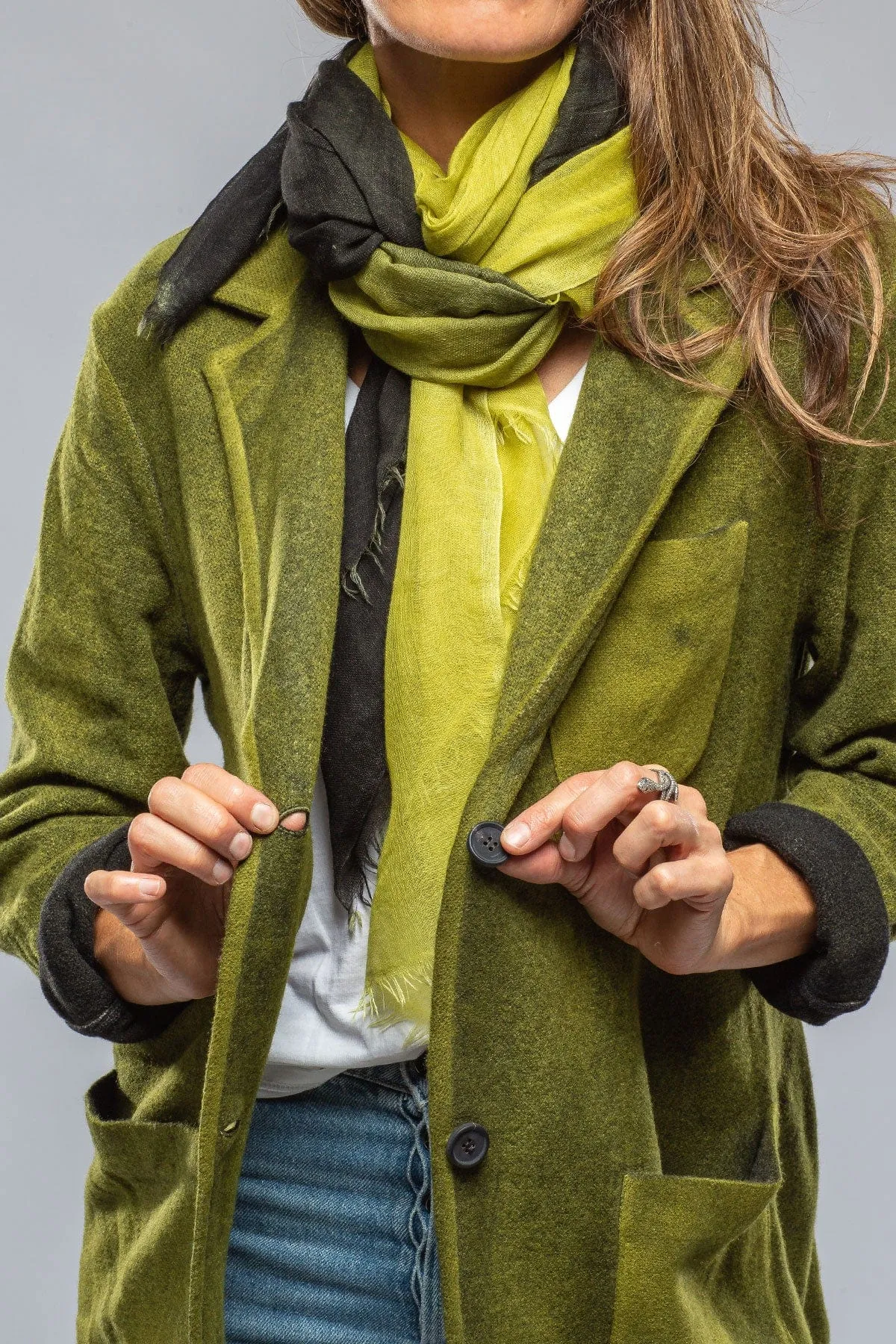 Wanda Long Cashmere Jacket In Dark Citrus