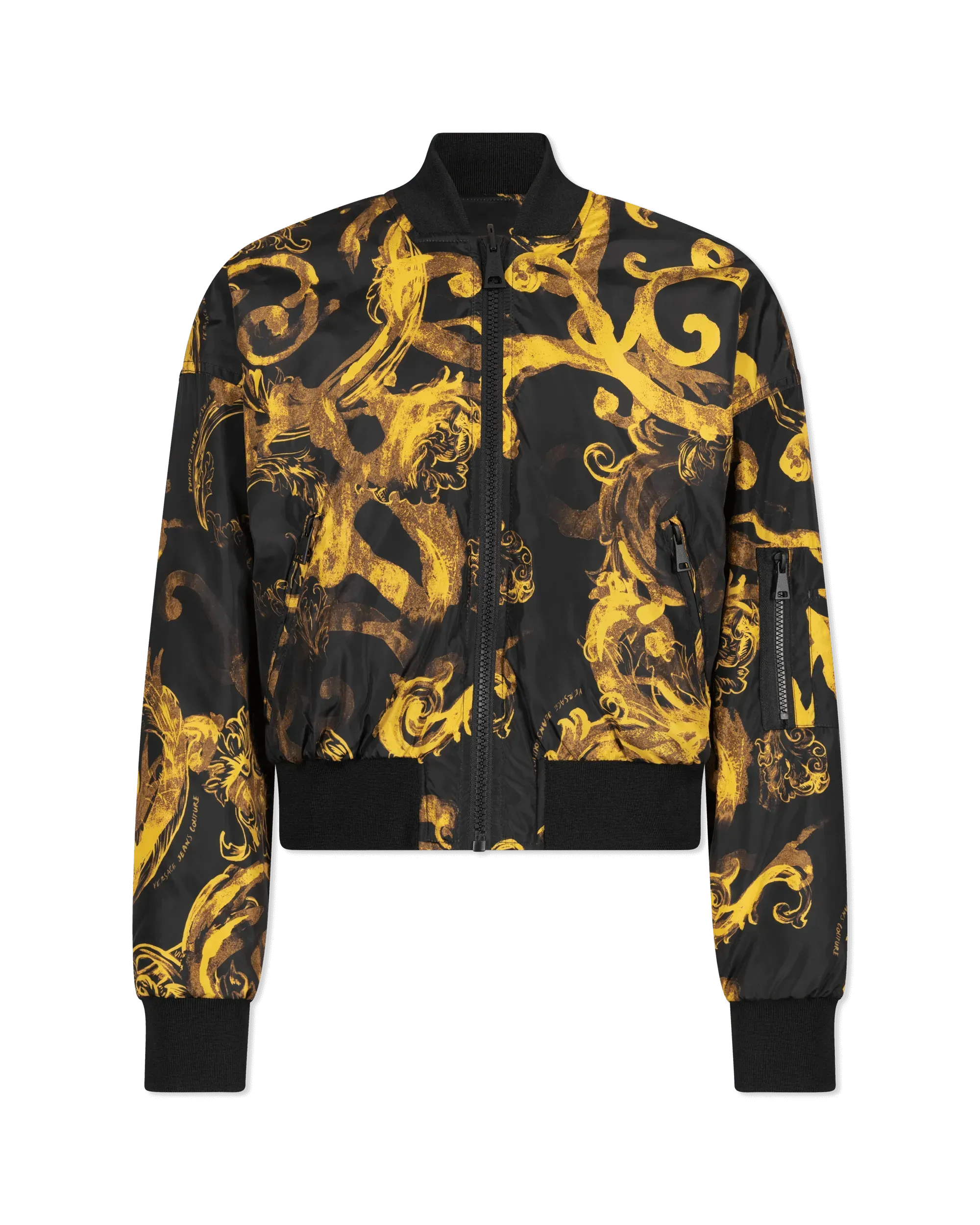 Watercolor Barocco Couture Reversible Bomber Jacket